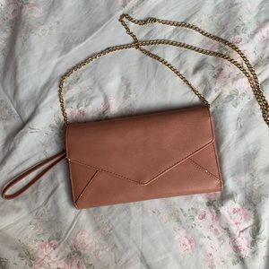 Madison West Gold Chain Strap Clutch